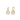 Gold Cubic Zirconia Studded Cushion Earrings