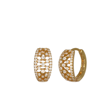 Small double lace band hoops with cubic zirconias