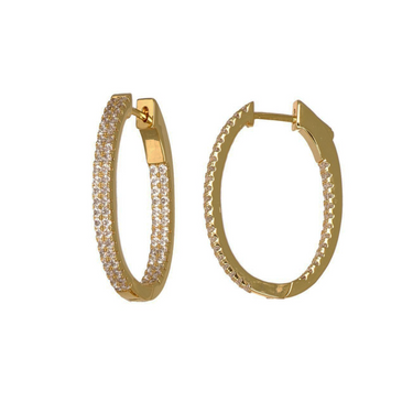 Gold Oval Hoop Earrings
