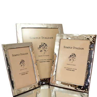 large, rippled, silver photo frame