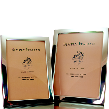 Slim, flat photo rame. sterling silver, tarnish free, made in Italy