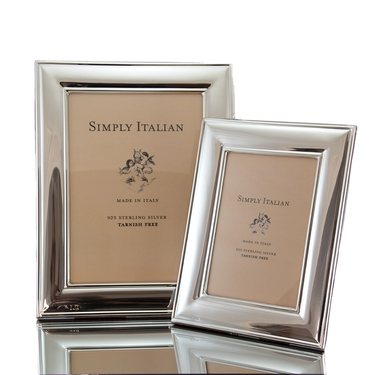 Wide sterling silver frame. Tarnish free, made in Italy
