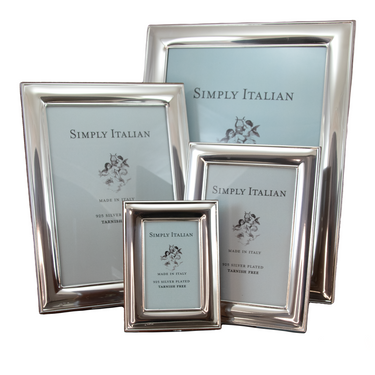 Bilaminato light silver plain frames with different sizes, made in Italy.