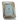 A light silver, wood veneer back, ridged frame. Made in Italy, with a tarnish-free finish.