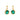 Green Crystal Drop Stud Earrings