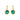 Green Crystal Drop Stud Earrings