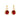Red Crystal Drop Stud Earrings