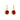 Red Crystal Drop Stud Earrings