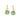 Turquoise Crystal Drop Stud Earrings