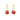 Red Crystal Stud Drop Earrings