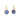 Blue Murano glass bolle set in delicately wound 22ct Gold on 925 Sterling Silver.
