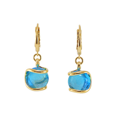 Turquoise Murano Glass Earrings