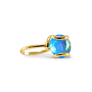 Turquoise Murano Glass Ring
