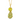 A green crystal and blue and gold Murano glass teardrop pendant on an ornate 22 carat gold chain