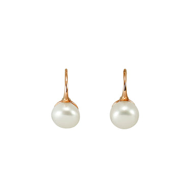 White Pearl Hook Earrings
