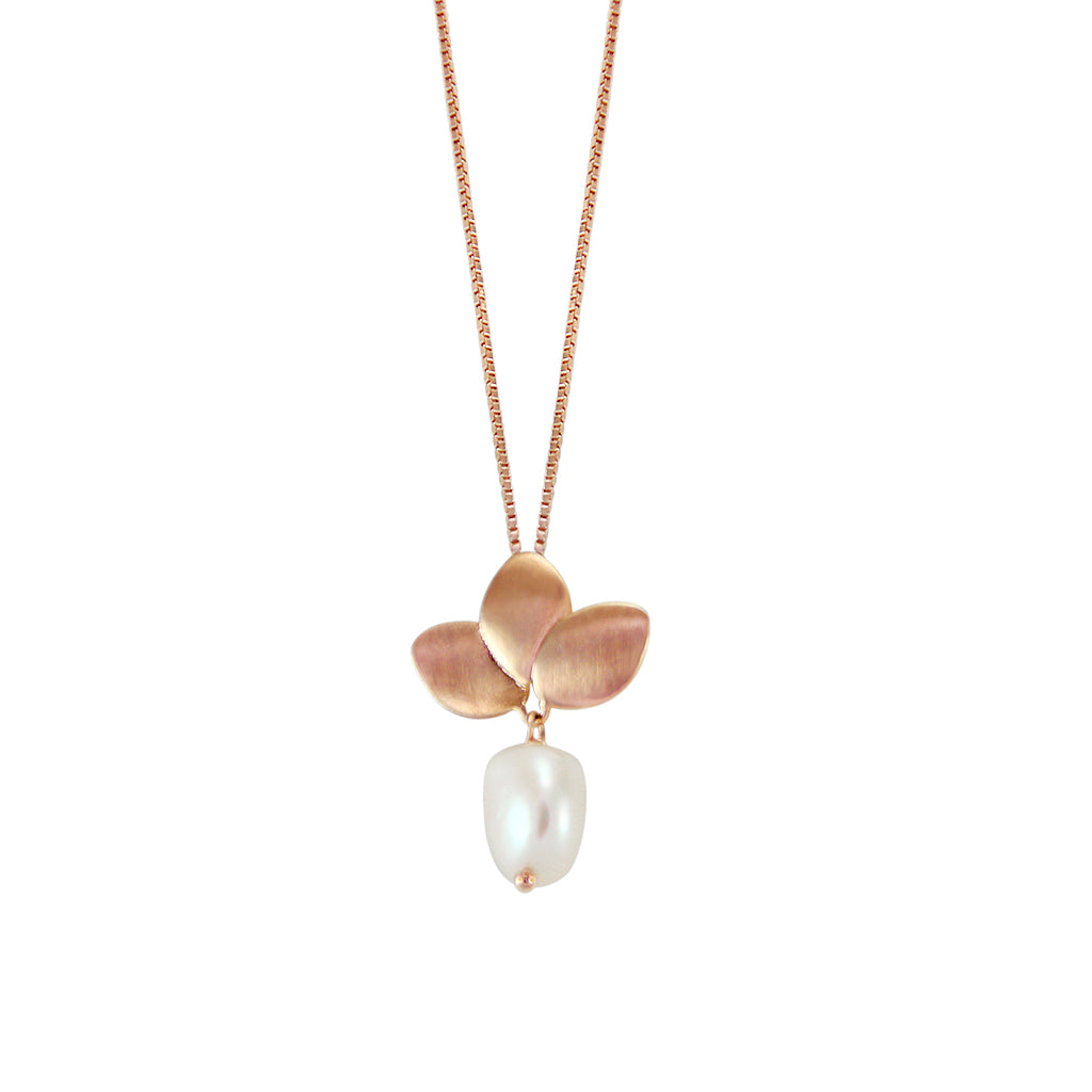 Leaf & Pearl Drop Pendant