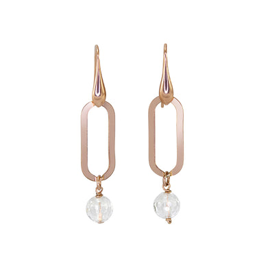 Oval Link with Crystal Earrings