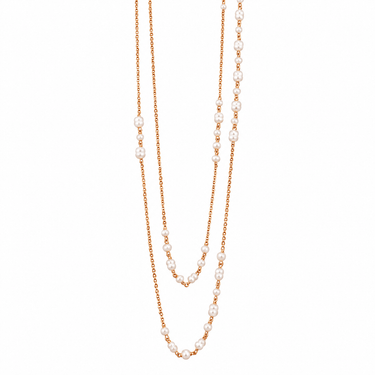 White cultured freshwater pearl, 18ct rose gold and sterling silver.