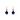 Round Blue Drop Earrings