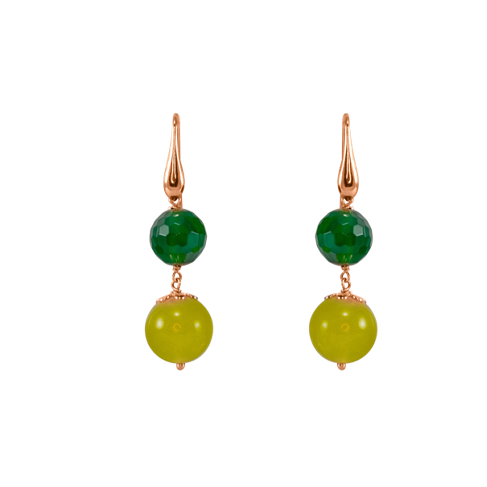 Green & Yellow Double Drop Earrings