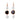 A pair of black agate and silver pearl earrings with rose gold accents on a white background.
