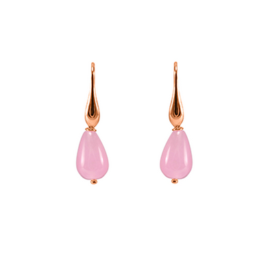 Pink Jade Teardrop Hook Earrings