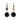 Black Agate & Rose Gold Double Drop Earrings