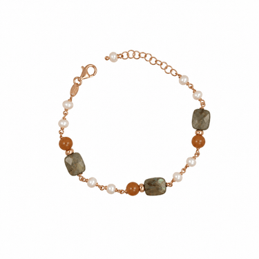 Tourmalinated Jade & Pearl Bracelet