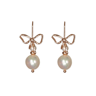 Baroque Pearl Drop Bow Earrings
