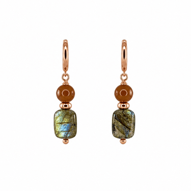 Labradorite & Mocha Jade Earrings