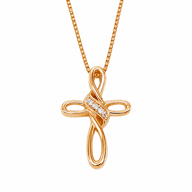 Gold Wrought Cross Pendant