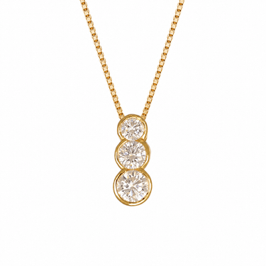 Three Drop Gold Cubic Zirconia Pendant