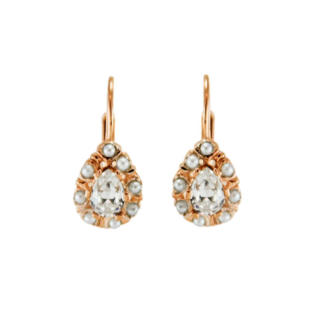 Crystal & Pearl Teardrop Earrings