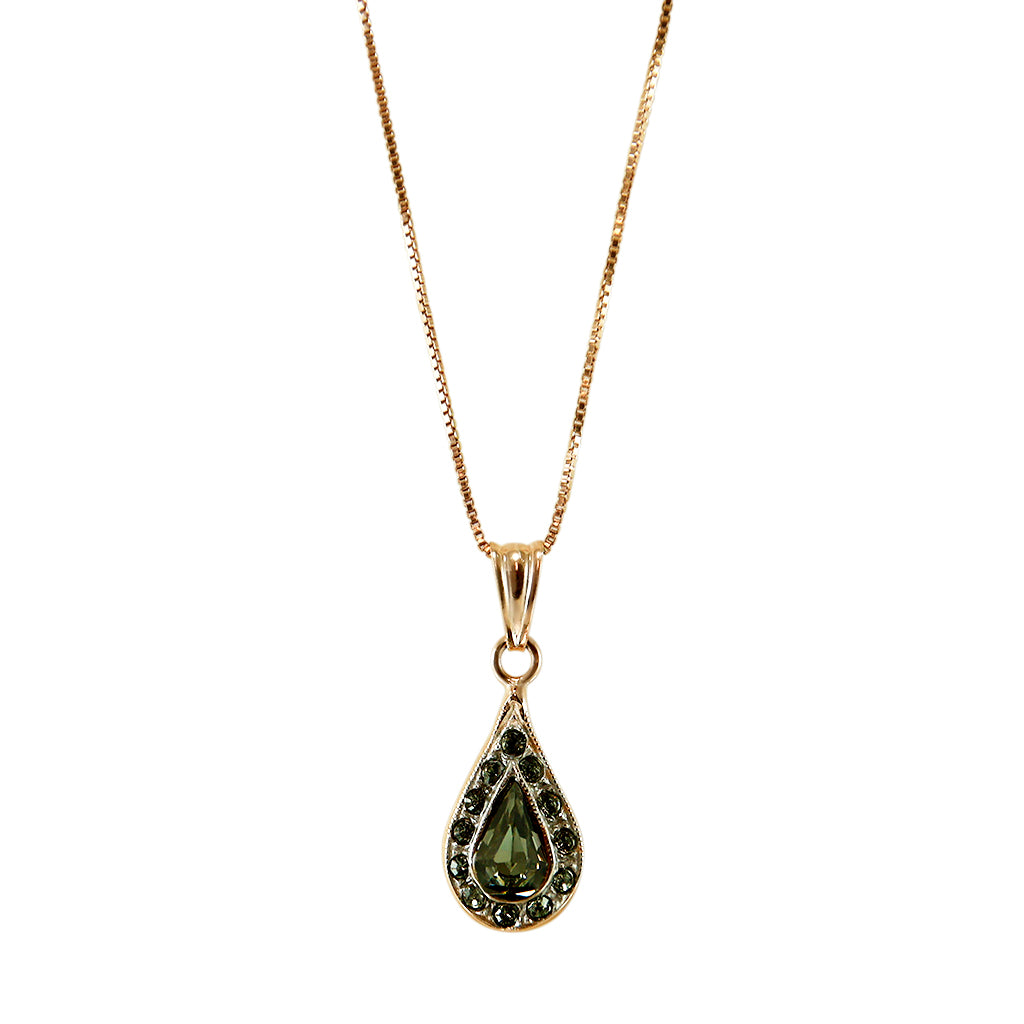 Fume Crystal Teardrop Pendant