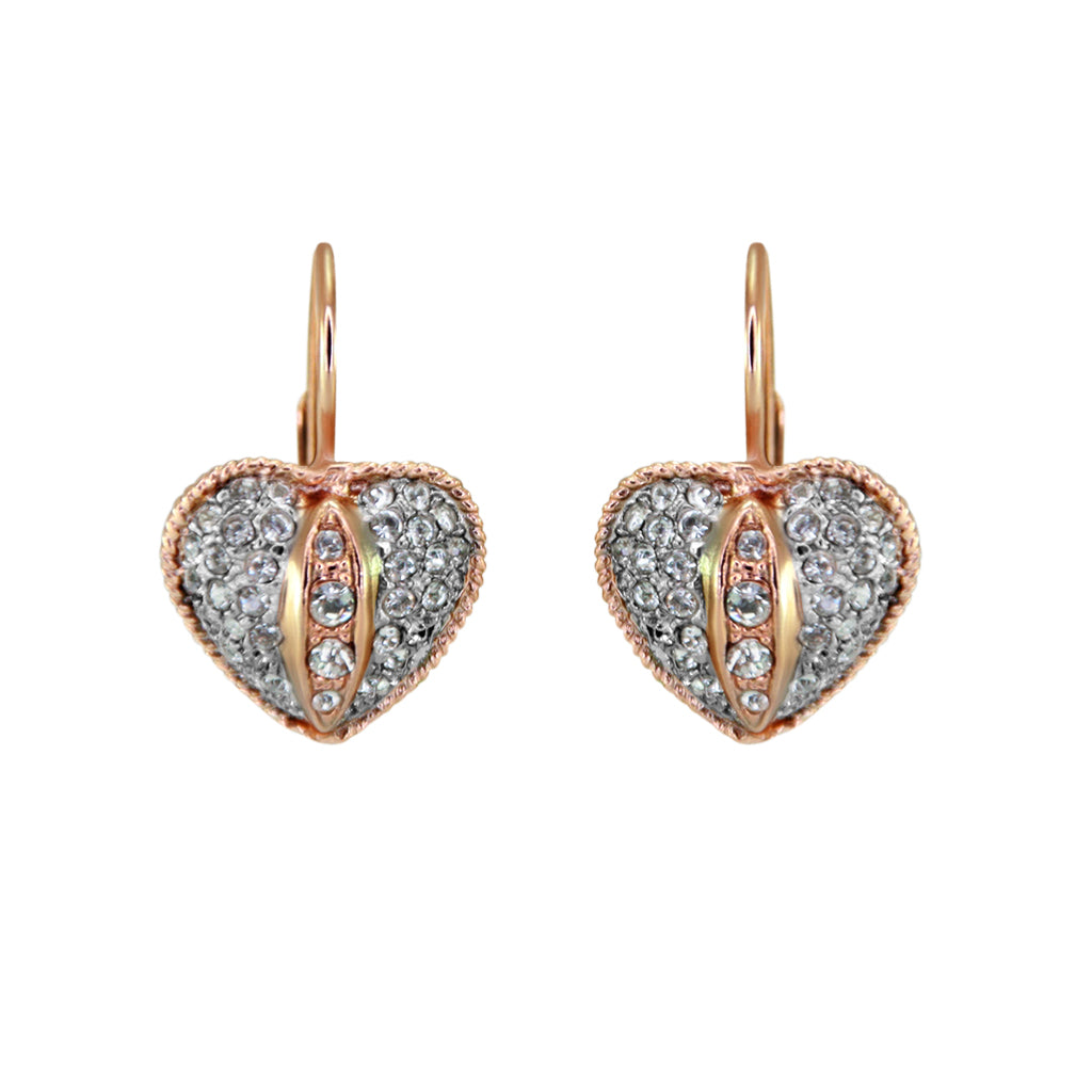 Crystal Heart Drop Earrings