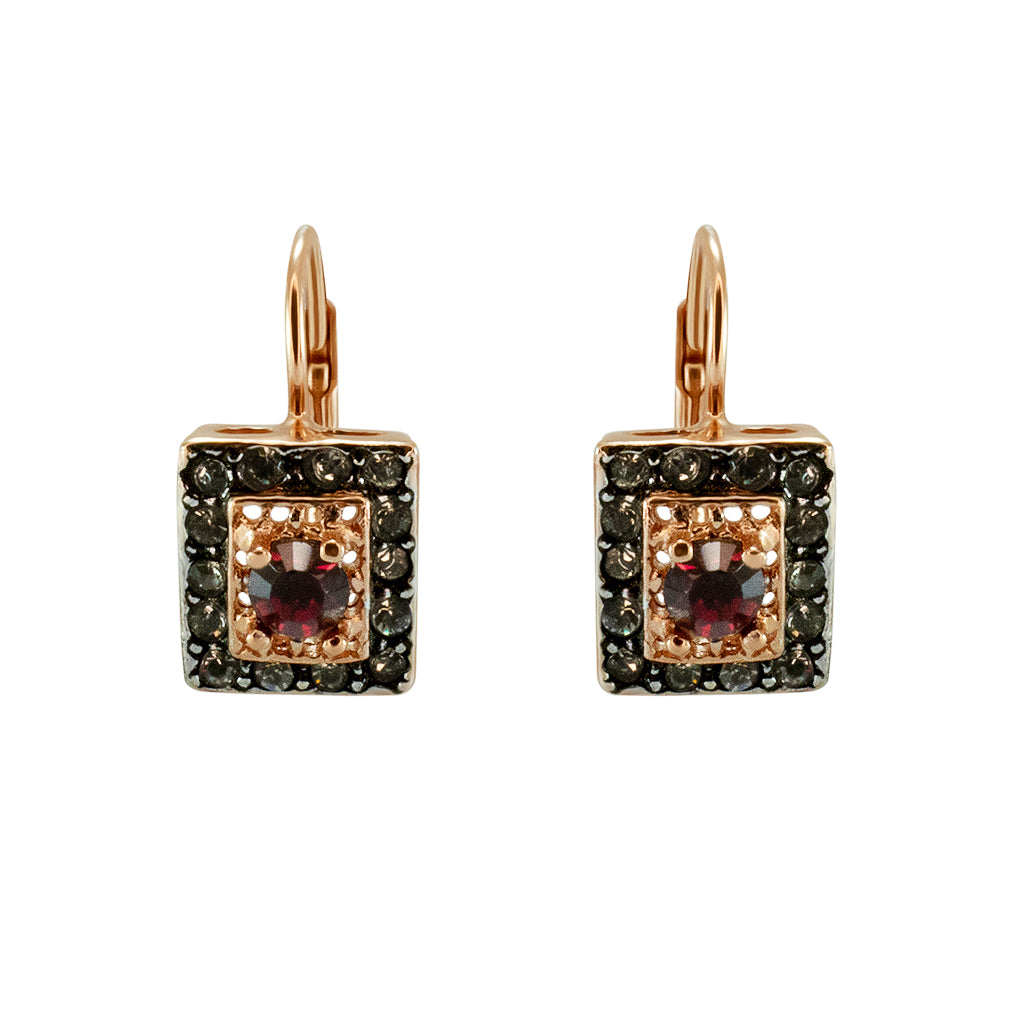 Ruby Square Drop Earrings