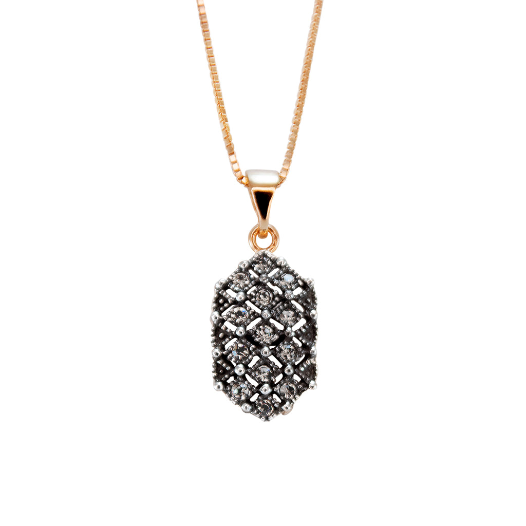 Art Deco Hex Crystal Pendant