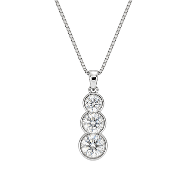 Three Drop Silver Cubic Zirconia Pendant