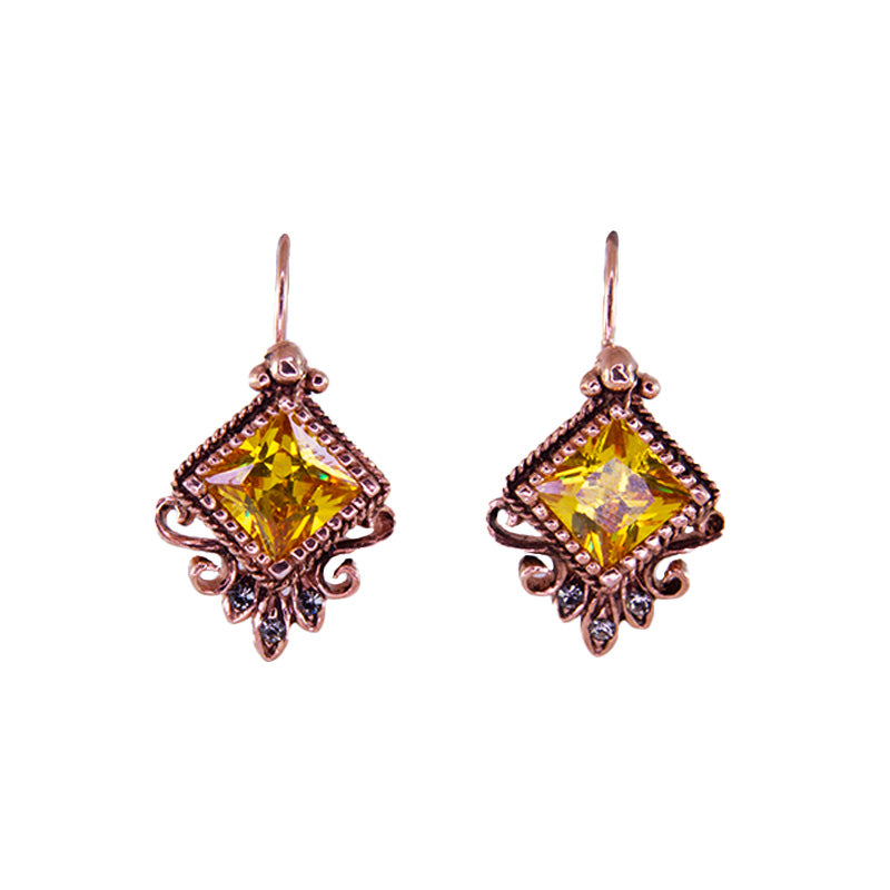 Decorative Bright Citrine Earrings