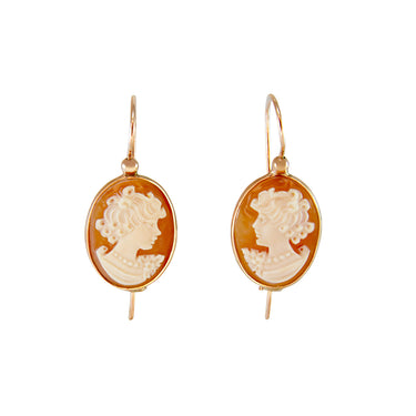 Small Oval Face Cameo Earrings