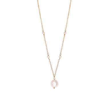 Pearl Pendant Necklace with Yellow Gold
