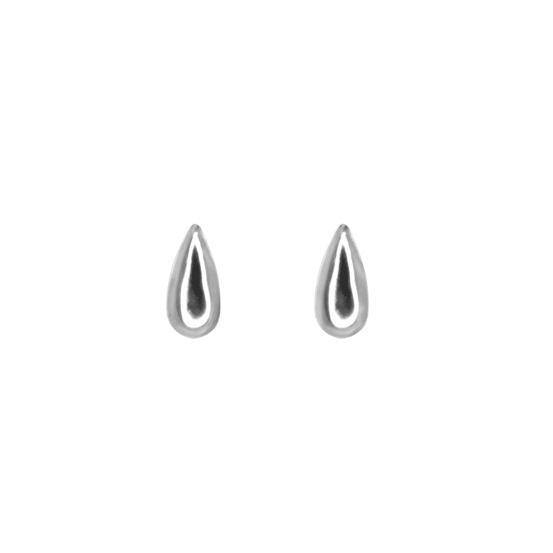 Silver Teardrop Stud Earrings