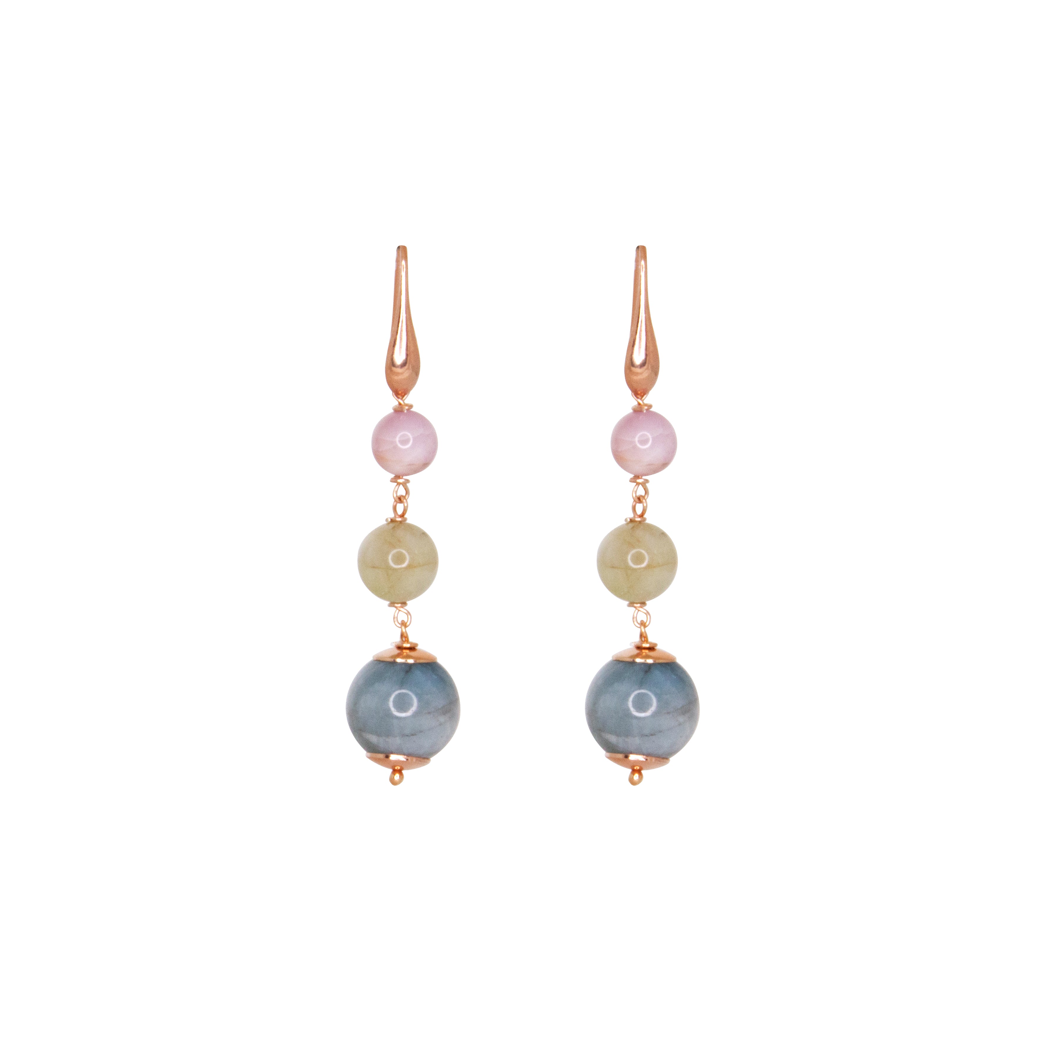 Morganite Triple Drop Earrings
