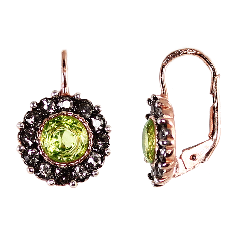 Peridot Circle Drop Earrings