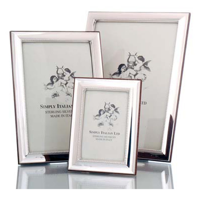 Sterling Beaded Frame - Small