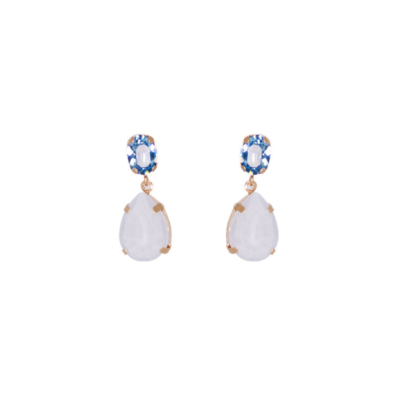 Blue Crystal Stud and Teardrop Earrings