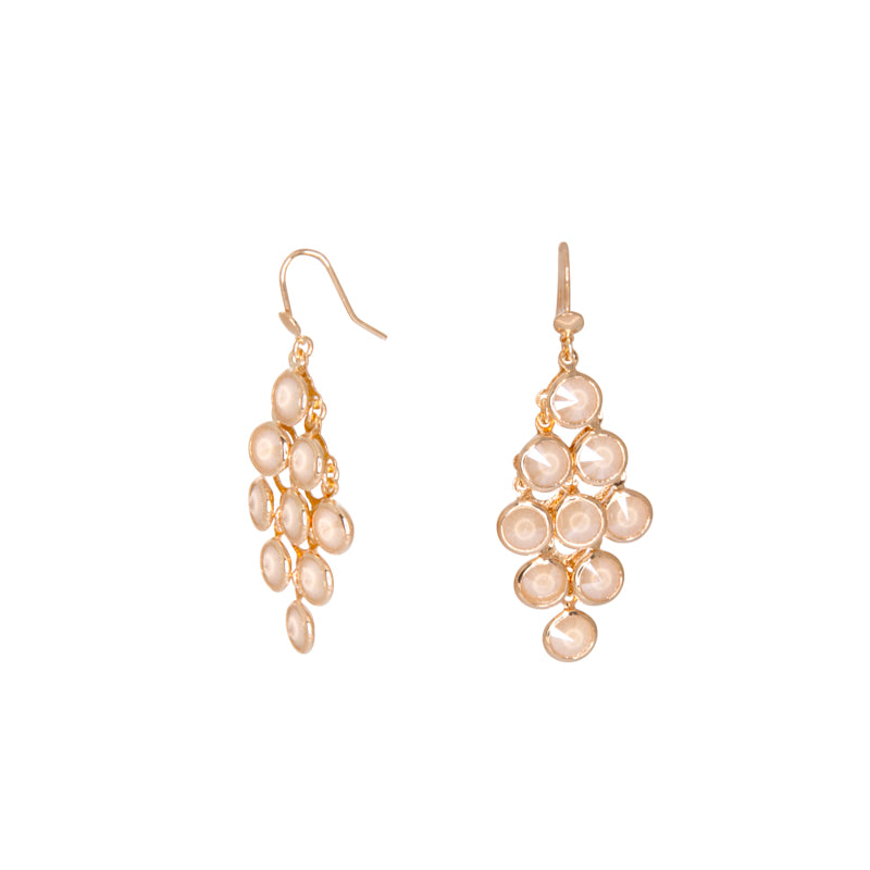 Ivory Crystal 9 Drop Earrings