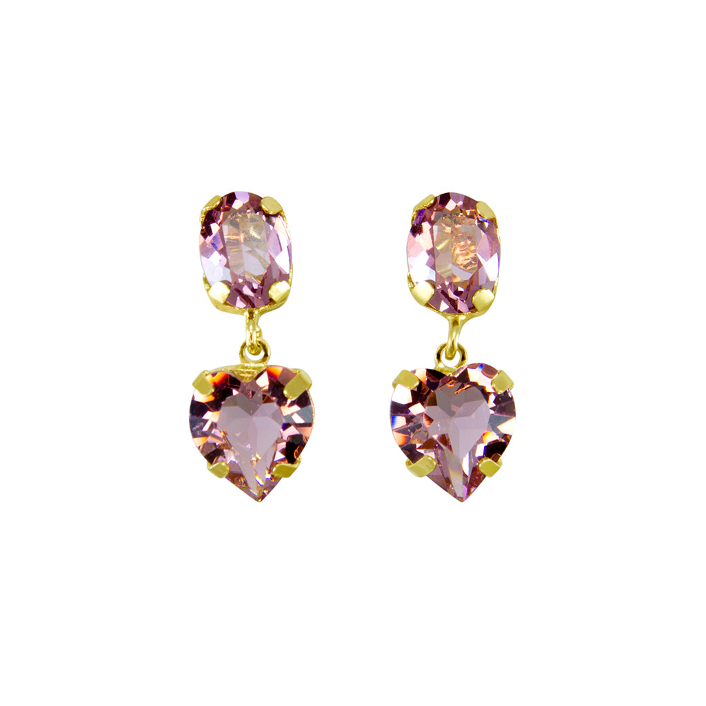 Lilac Heart Drop Studs