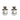Silver Pearl & Crystal Bow Stud Earrings