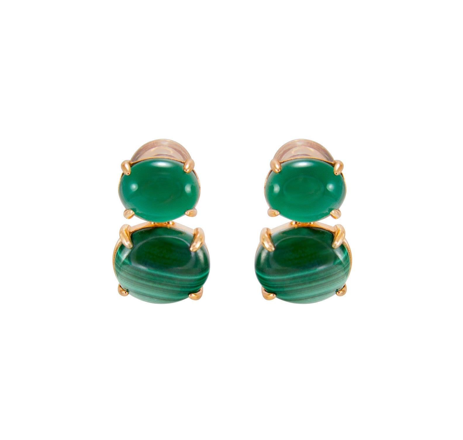 Green Onyx & Malachite Earrings